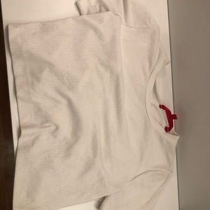 white crop top with cut out back